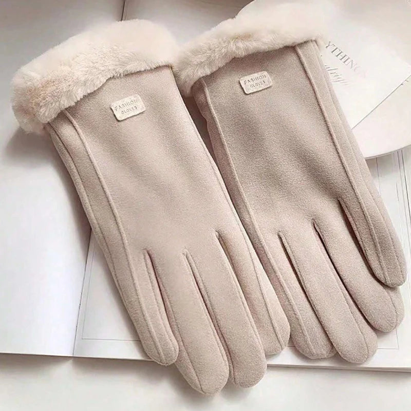 1pair Women's Thermal Lined Cycling Gloves, Winter Warmth Riding Gloves Halloween Accessories Winter Gloves