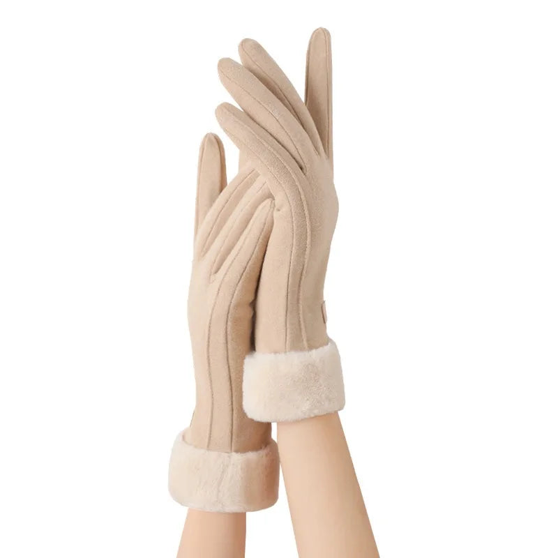 1pair Women's Thermal Lined Cycling Gloves, Winter Warmth Riding Gloves Halloween Accessories Winter Gloves