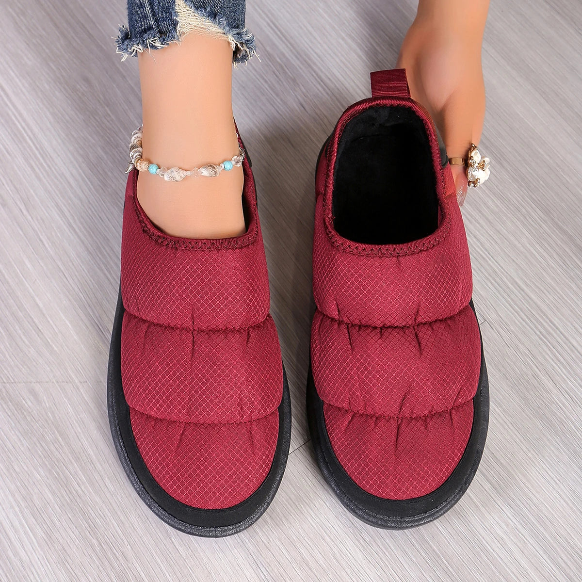 women's shoes new bread vamp women's snow boots warm short plush boots large size women's winter casual shoes casual sneaker