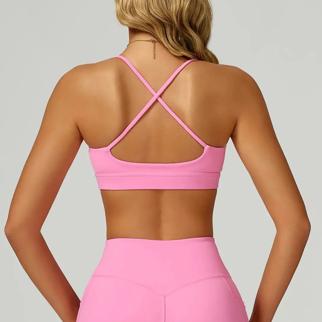 Summer Sexy Cross Beauty Back Sports Bras Women Fitness Vest Sports Top Yoga Bra Running Fitness Breathable Shockproof Yoga Bra
