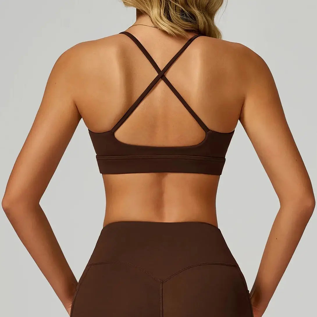 Summer Sexy Cross Beauty Back Sports Bras Women Fitness Vest Sports Top Yoga Bra Running Fitness Breathable Shockproof Yoga Bra
