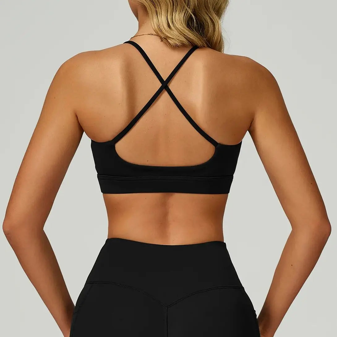 Summer Sexy Cross Beauty Back Sports Bras Women Fitness Vest Sports Top Yoga Bra Running Fitness Breathable Shockproof Yoga Bra