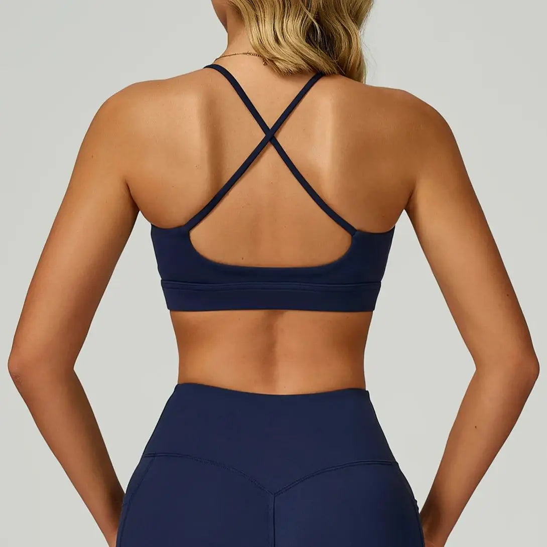 Summer Sexy Cross Beauty Back Sports Bras Women Fitness Vest Sports Top Yoga Bra Running Fitness Breathable Shockproof Yoga Bra