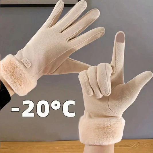 1pair Women's Thermal Lined Cycling Gloves, Winter Warmth Riding Gloves Halloween Accessories Winter Gloves