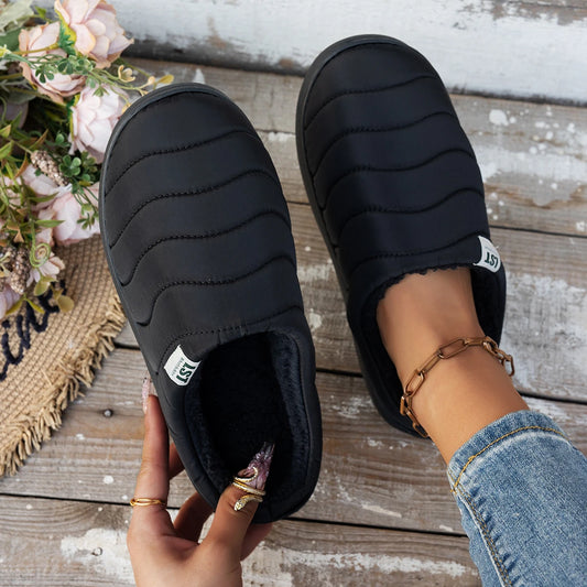 Wwomen's shoes waterproof raincoat memory cotton men's and women's cotton slippers cross-border  lazy one pedal casual sneake