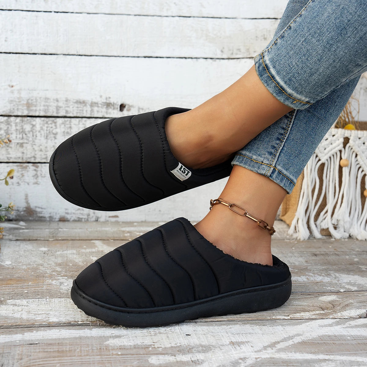 Wwomen's shoes waterproof raincoat memory cotton men's and women's cotton slippers cross-border  lazy one pedal casual sneake
