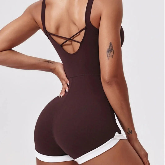 Yoga Short Rompers Women Yoga Sets Women Sportswear Jumpsuits One Piece Sports Bras Gym Workout Quick Drying Fitness Jumpsuits