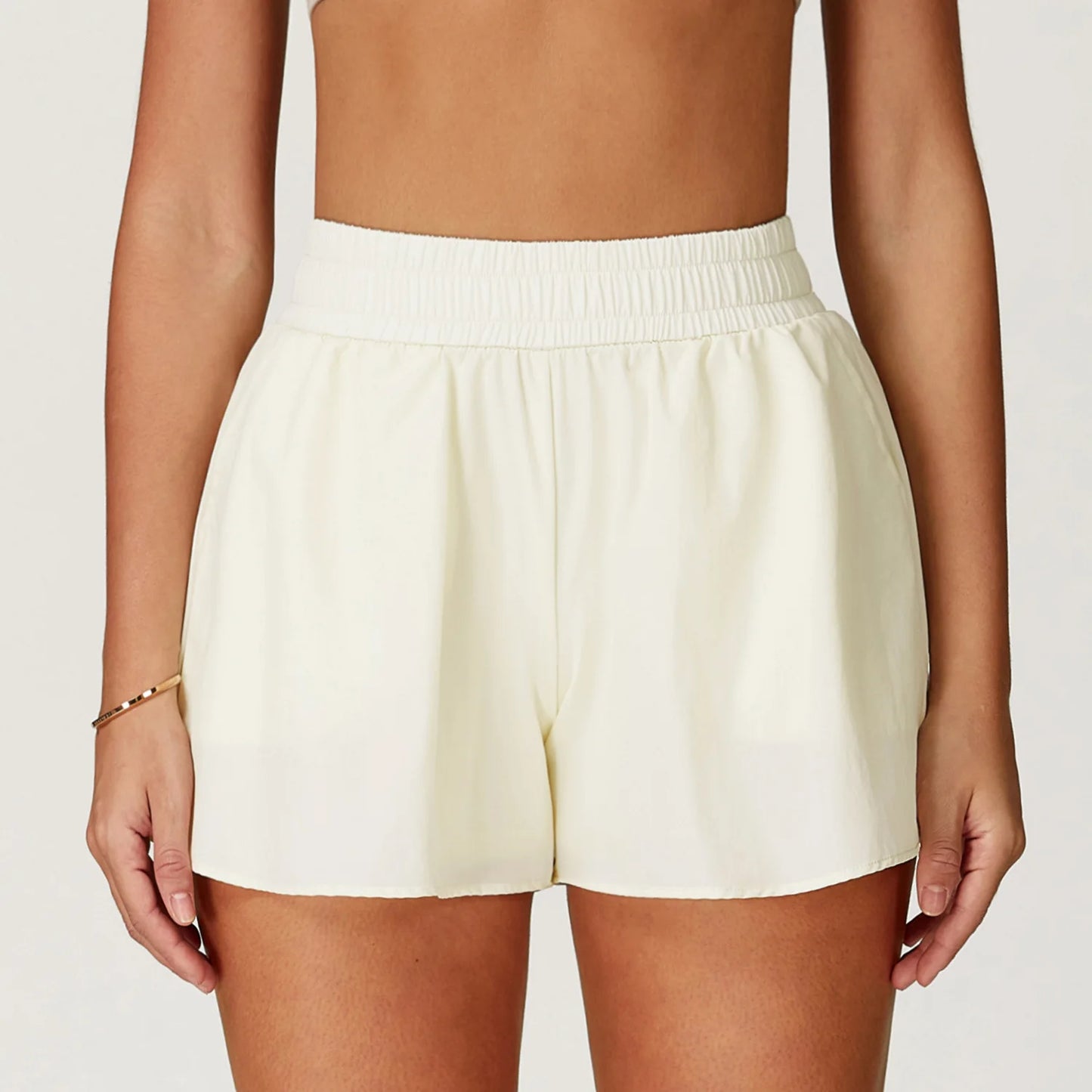 Summer Casual Sport Shorts Women's Yoga Shorts with Pockets Breathable Sweat Women's High Waist Short Pant Outdoor Jogger Shorts