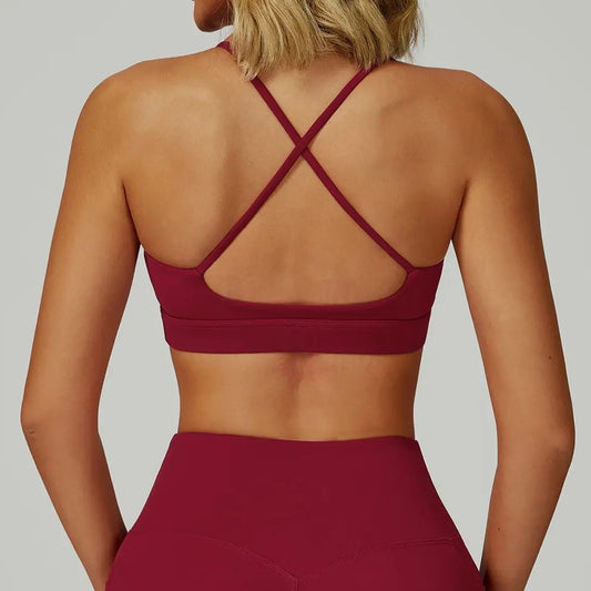Summer Sexy Cross Beauty Back Sports Bras Women Fitness Vest Sports Top Yoga Bra Running Fitness Breathable Shockproof Yoga Bra