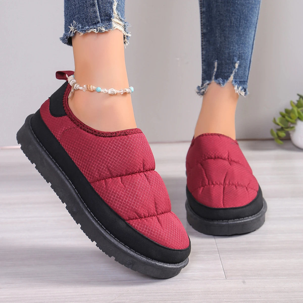 women's shoes new bread vamp women's snow boots warm short plush boots large size women's winter casual shoes casual sneaker